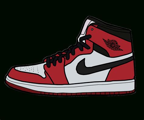 drawing Nike Air Jordan sneakers